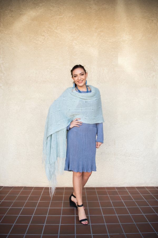 Shawl Rectangular Metallic Fringed - Image 5