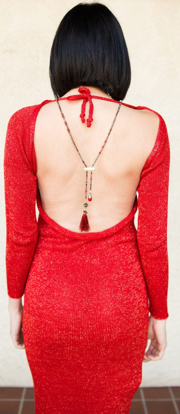 Gown V-Neck With Sleeves - Image 2