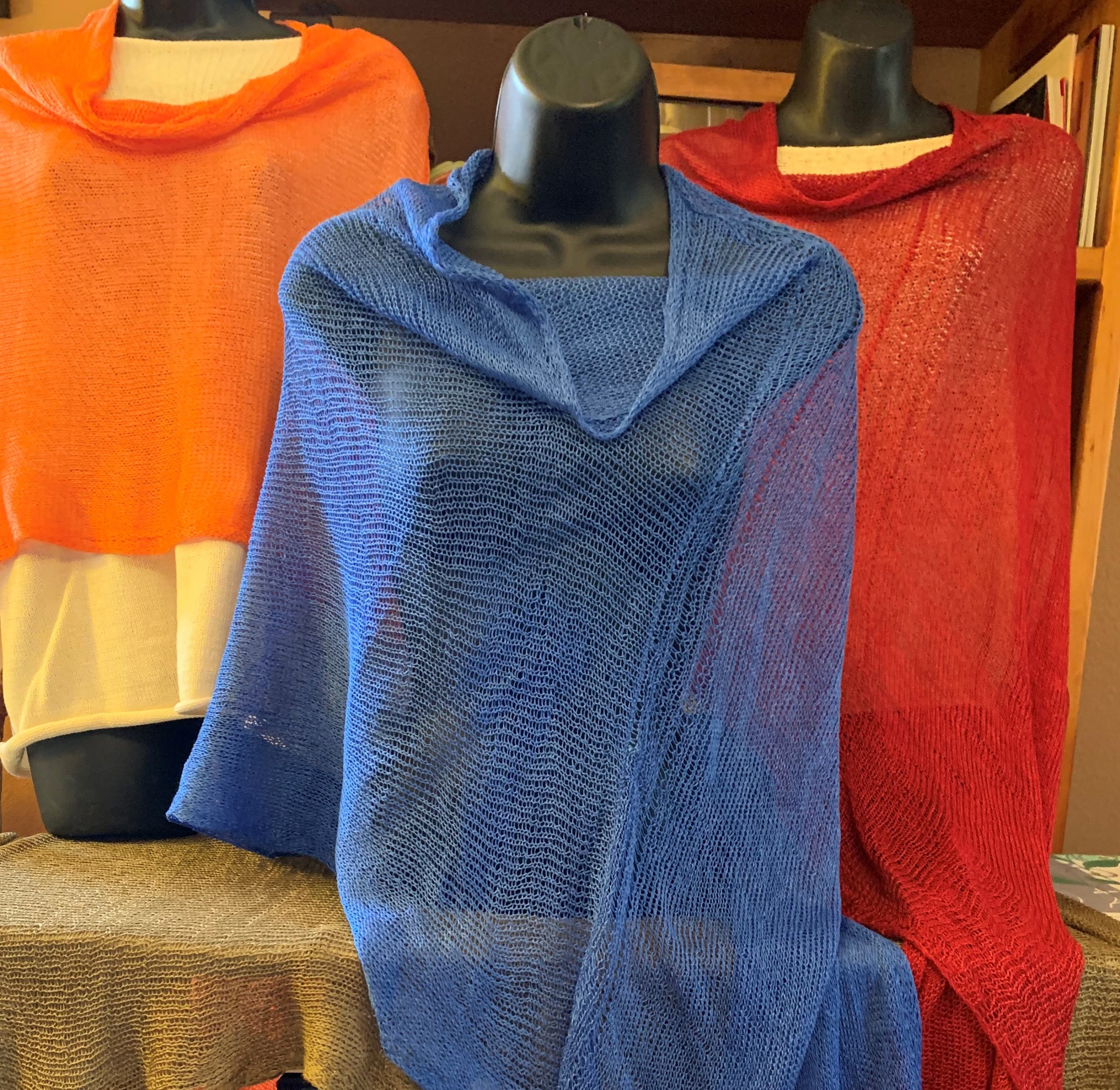 Chameleon wraps are asymmetrical wraps that go over your head.
