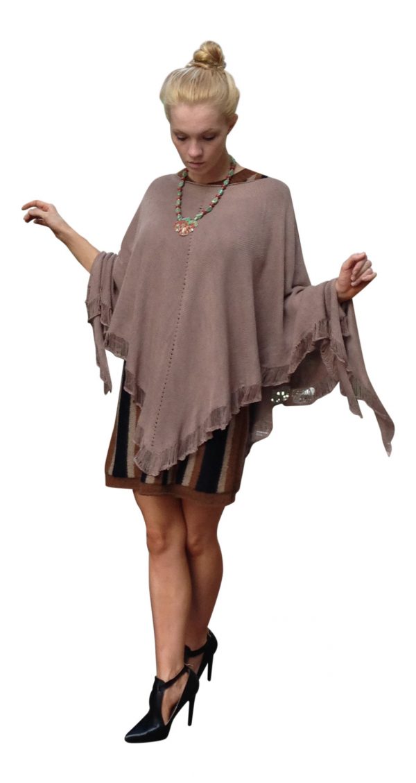 Poncho Top Fringed Bamboo - Image 3