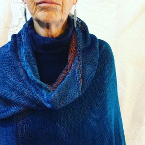 DC KNITS Chameleon Wrap Agean Blue plated with Copper Metallic