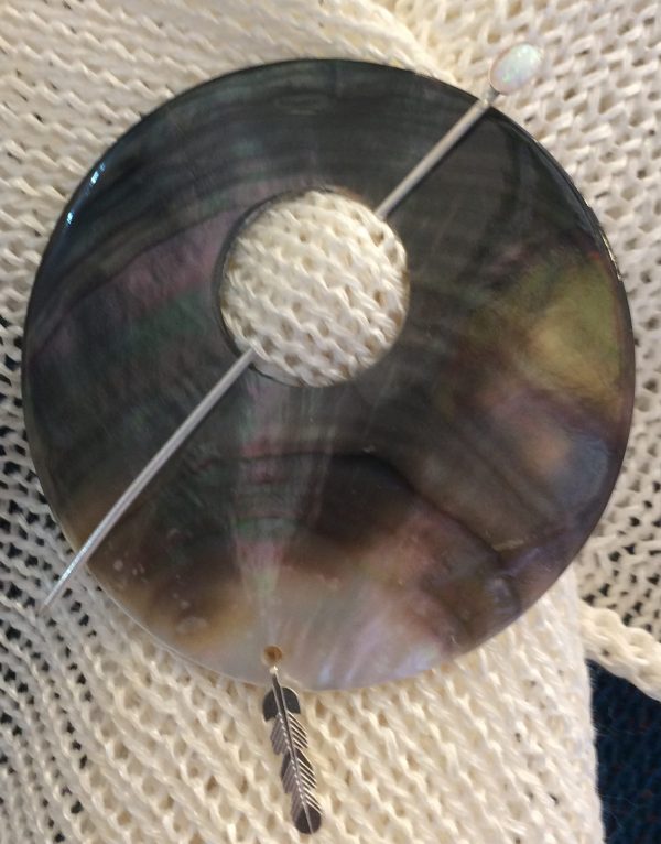 Shawl Pin Large Golden Pin Shell