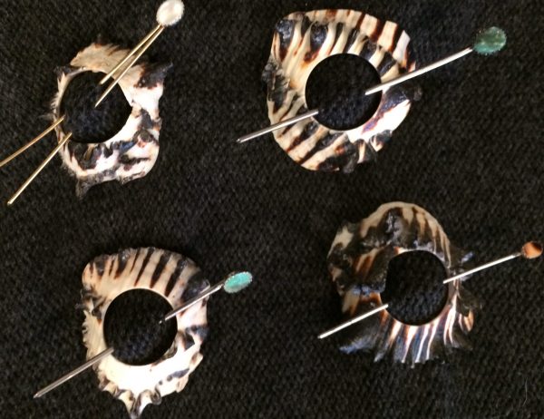 Shawl Pin Horned Shells