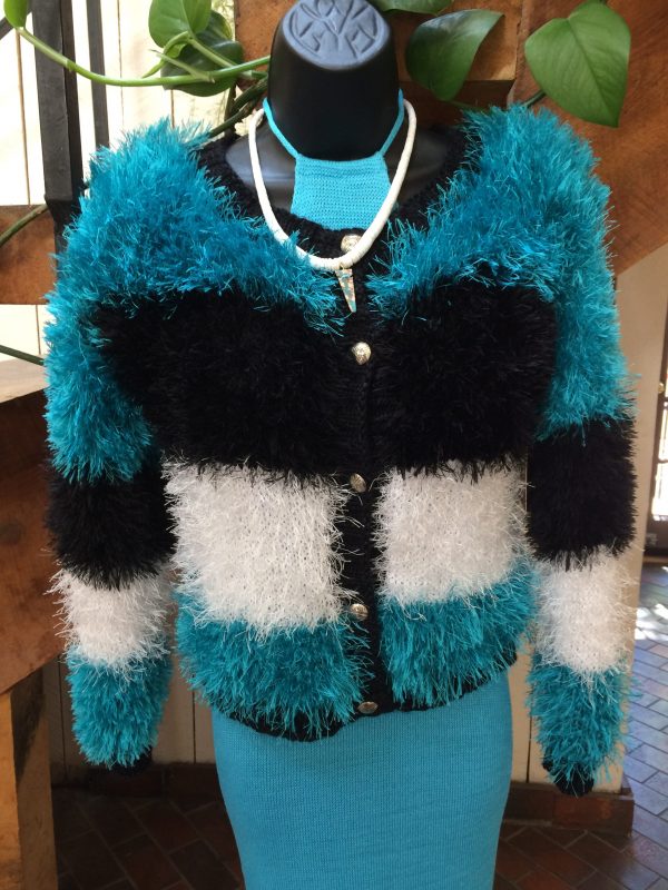 Cardigan Fun Fur Sweater - Image 3