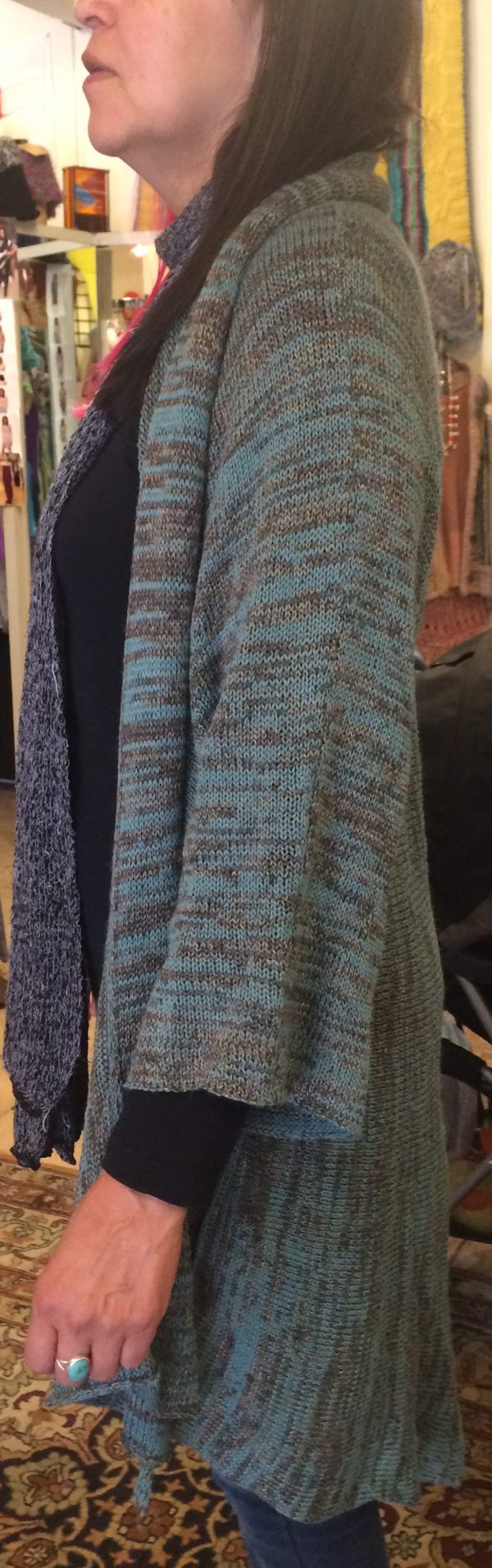 Coat Open Front Alpaca/Silk Sheen - Image 3