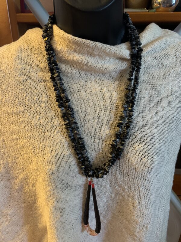 Necklace Two Strand Obsidian With a Jakla