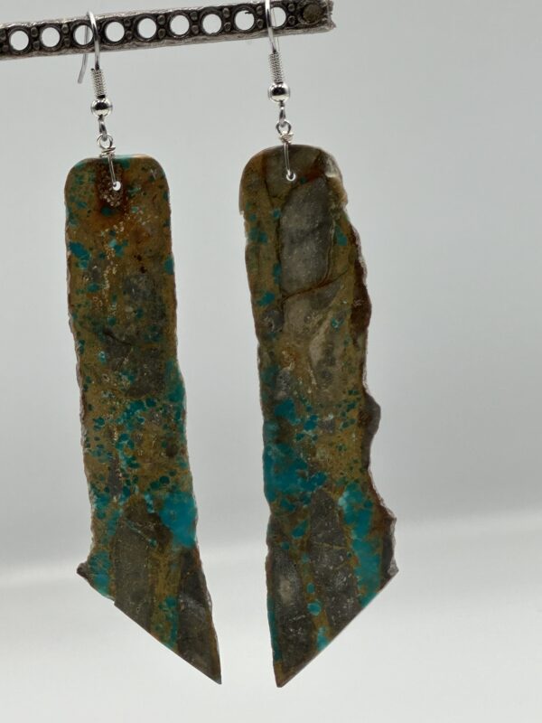 Earrings Boulder Turquoise Large Slab - Image 3