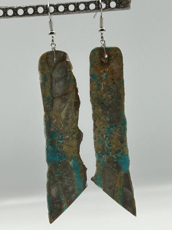 Earrings Boulder Turquoise Large Slab - Image 2