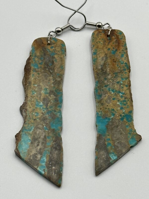 Earrings Boulder Turquoise Large Slab - Image 4