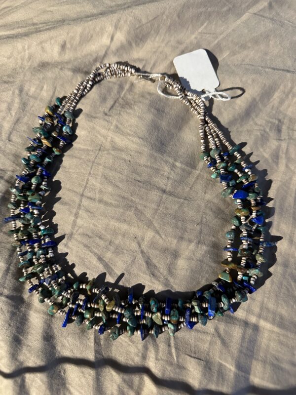 Necklace Three Strand Kingman Turquoise Lapis