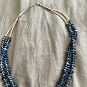 Necklace Two Strand Lapis Melon Shell