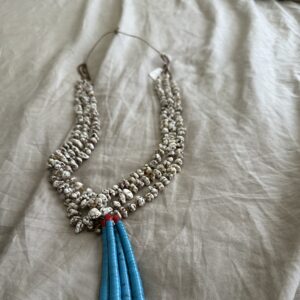 Necklace Three Strand Buffalo Turquoise With Joclas