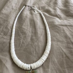 Necklace White With Natural Turquoise pendant
