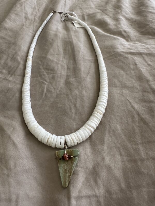Necklace White With Natural Turquoise pendant