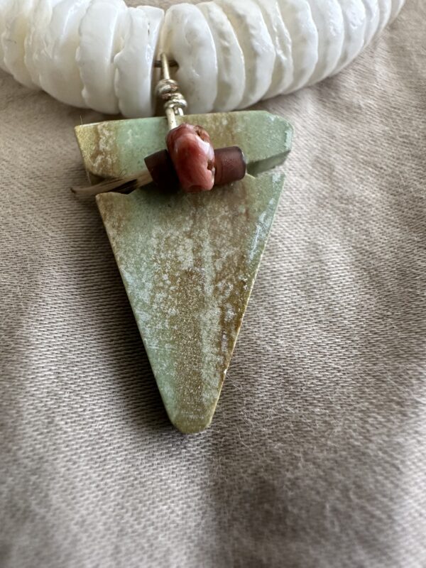 Necklace White With Natural Turquoise pendant - Image 2