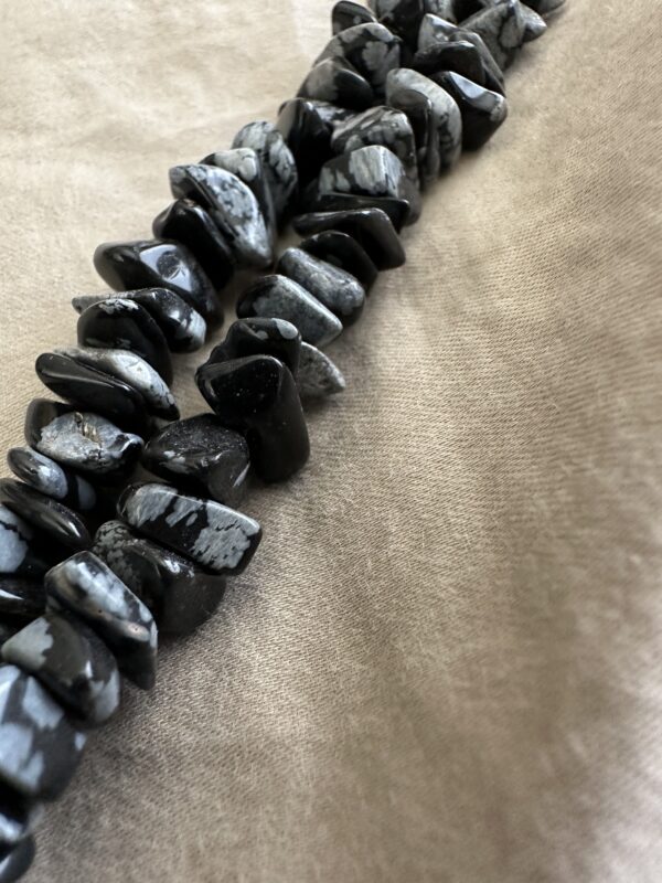 Necklace Two Strand Obsidian With a Jakla - Image 2