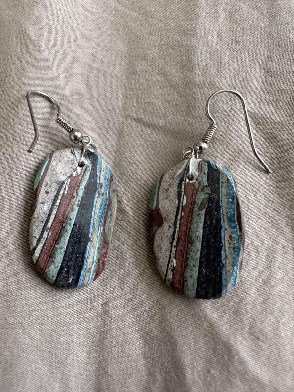 Earrings Rainbow Silica Oval