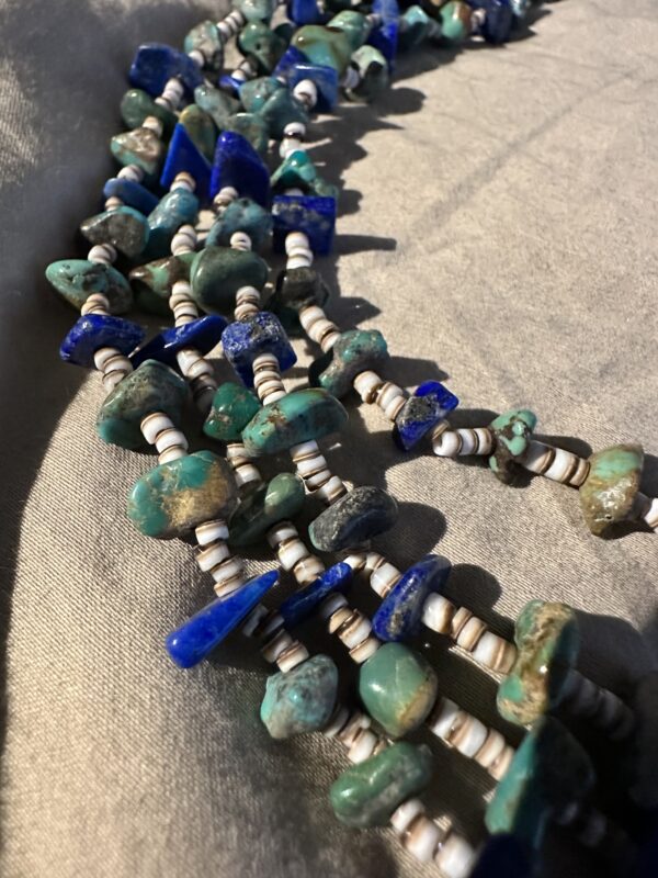Necklace Three Strand Kingman Turquoise Lapis - Image 2