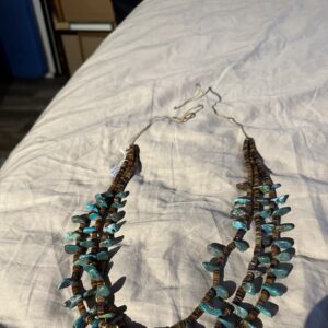 Necklace Three Strand Kingman Turquoise Pin Shell