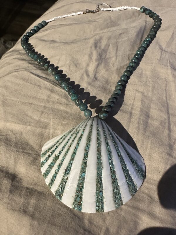 Necklace Kingman Turquoise Clam Shell