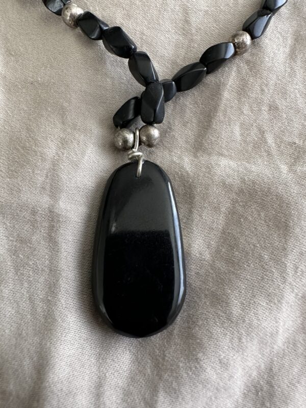 Necklace Onyx With Inlaid Pendant - Image 5