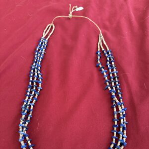 Necklace Three Strand Lapis Heishi