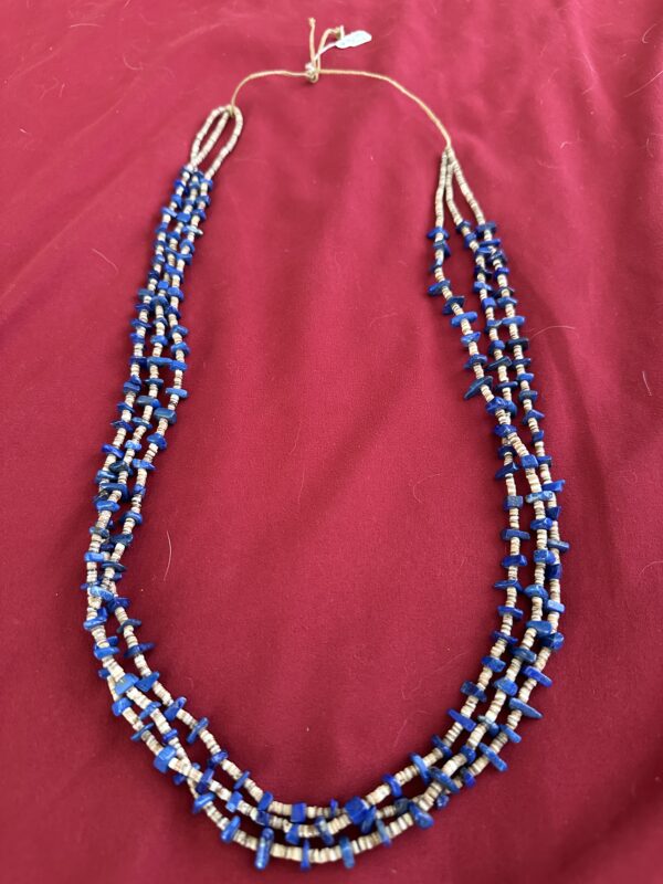 Necklace Three Strand Lapis Heishi