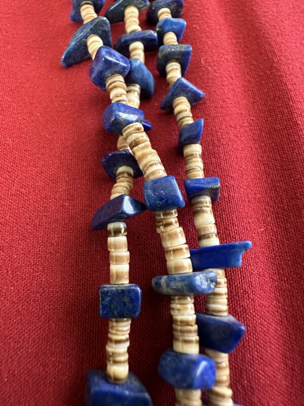Necklace Three Strand Lapis Heishi - Image 2