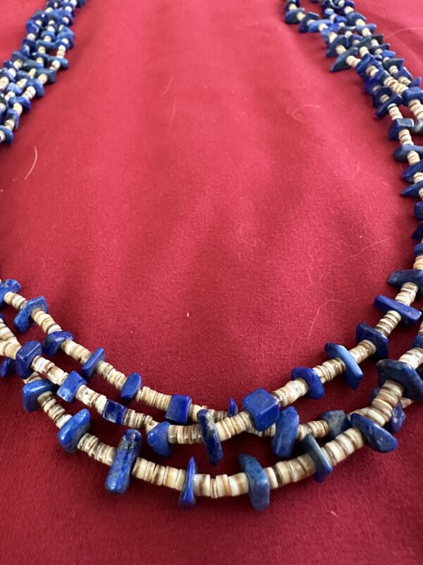 Necklace Three Strand Lapis Heishi - Image 3