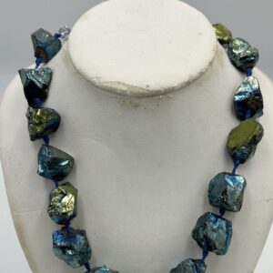 Necklace Raw Titanium Agate Quartz