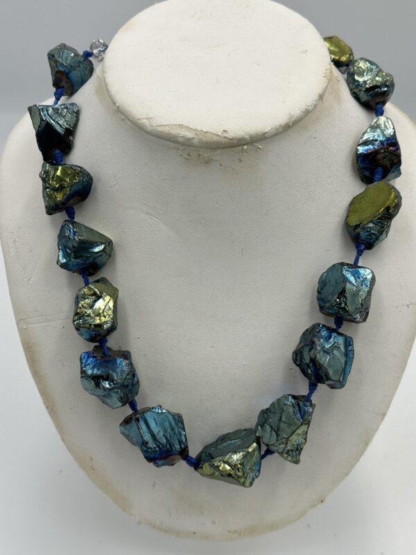 Necklace Raw Titanium Agate Quartz