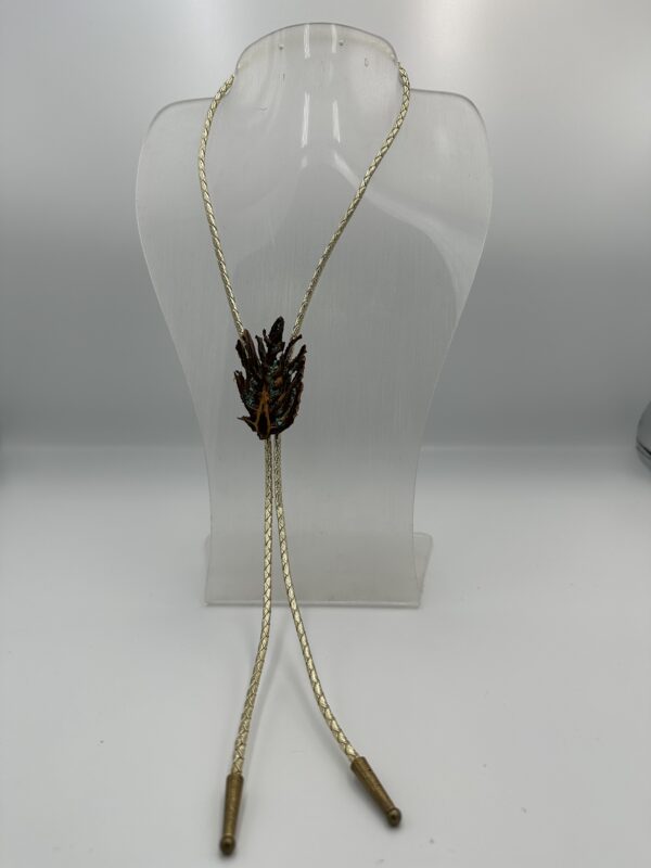 Bolo Tie Wood With Turquoise - Image 2