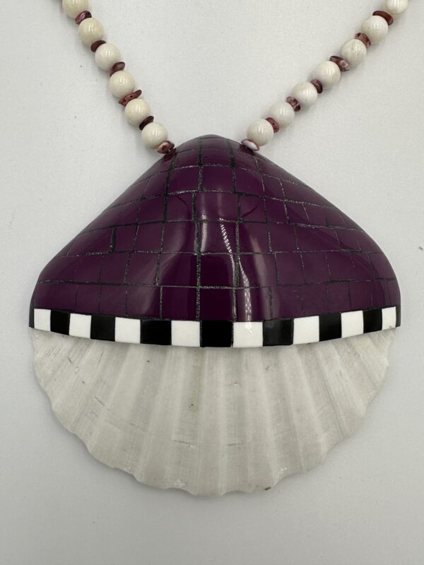 Necklace Clam Shell With Sugilite - Image 2