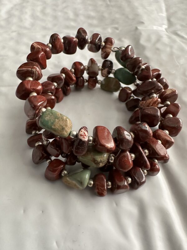 Bracelet Jasper Turquoise and Silver Wrap