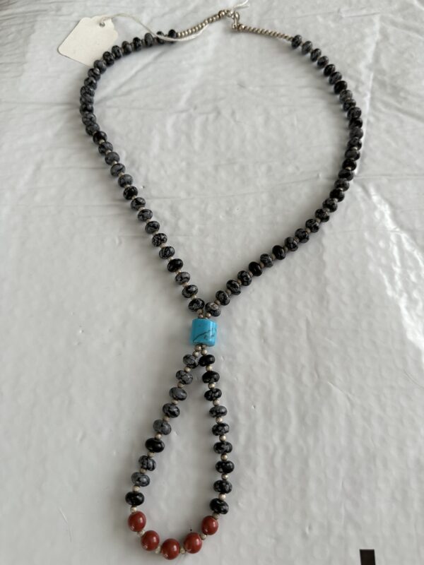 Necklace Obsidian Carnelian