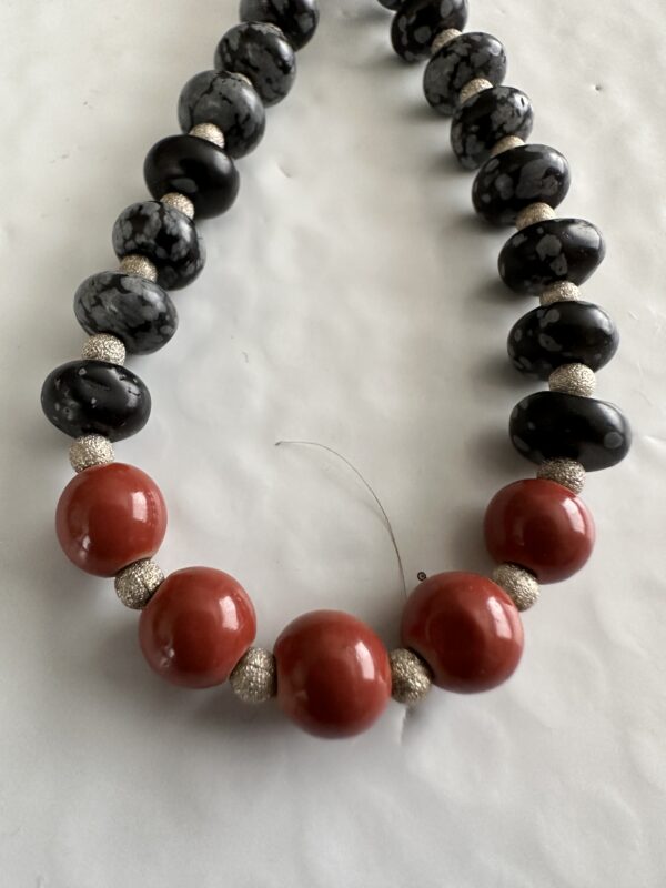 Necklace Obsidian Carnelian - Image 2