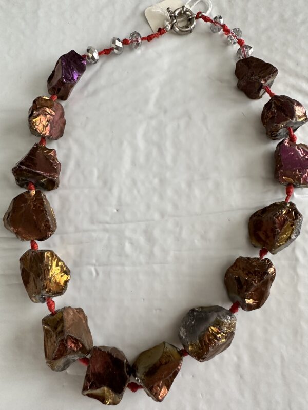 Necklace Titanium Crystal Agate Quartz