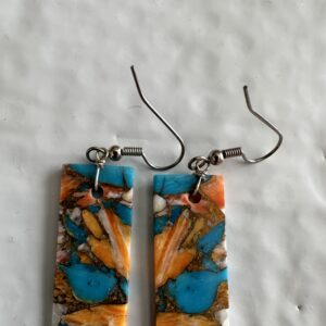 Earrings Turquoise, Spiney Oyster, Bronze Matrix