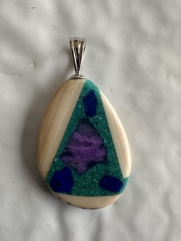 Pendant Ammolite Inlaid Silver - Image 2